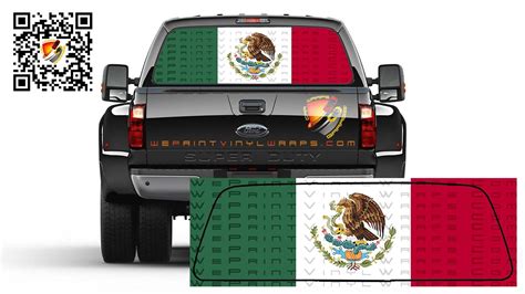 Mexican Flag Bandera de Mexico Rear Window Tint Perforated Graphic Dec ...