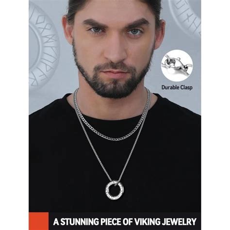 Collier Viking Homme Runes Personnalis Pr Nom Acier Inoxydable