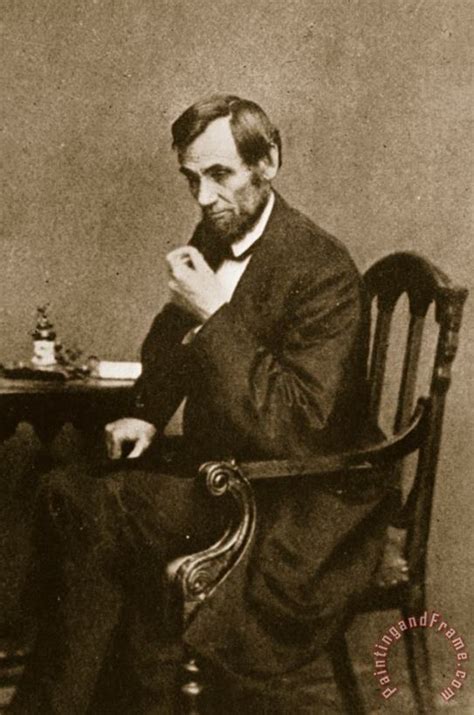 Mathew Brady Abraham Lincoln Sitting At Desk painting - Abraham Lincoln ...