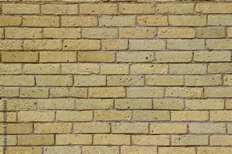 Shabby Chic Old Yellow Brick Wall Texture Background With Natural