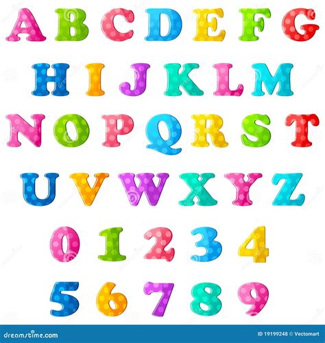 Alphabet And Numbers Stock Vector Illustration Of Multicolored