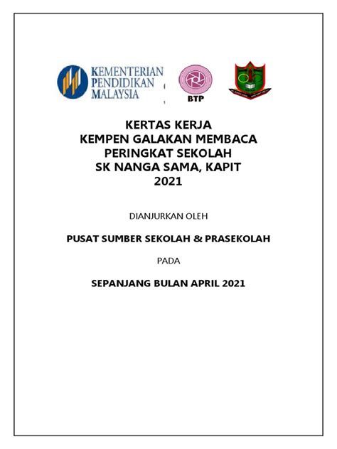 Kertas Kerja Kempen Membaca Pdf