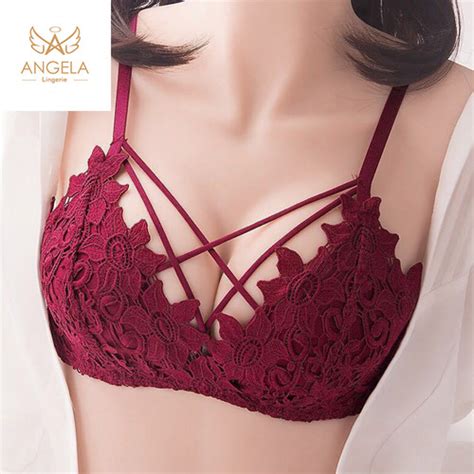 Jual Angela Japan Push Up Bra Set Seamless Tanpa Jahitan Kawat Renda Cd