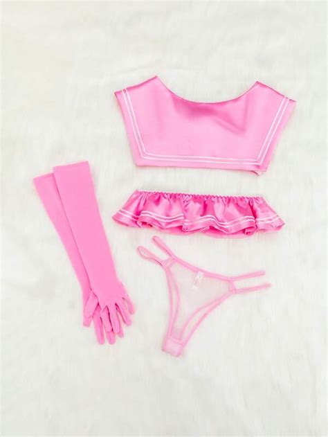 Is That The New Kawaii Pack Big Bow Decor Lingerie Set Romwe Usa