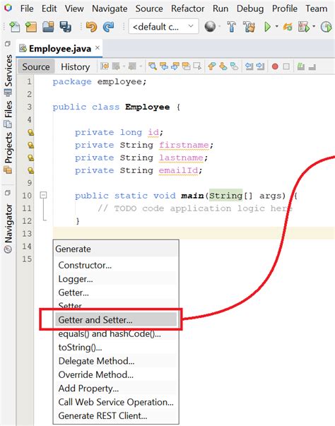 How To Generate Setter And Getter Methods Java Class In Netbeans Ide