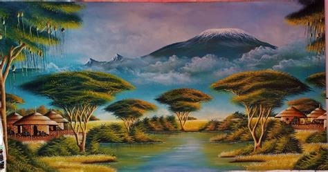 Africa Landscape Painting Mount Kilimanjaro Painting - Etsy