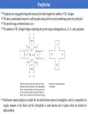 Porphyrins: Structure, Biosynthesis, and Functions - A | Course Hero