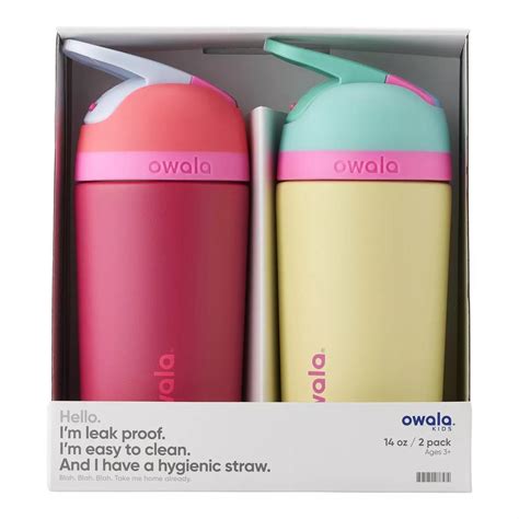 Owala Kids Flip Stainless Steel Water Bottle, 14 Ounce (2 Pack) - Pink ...