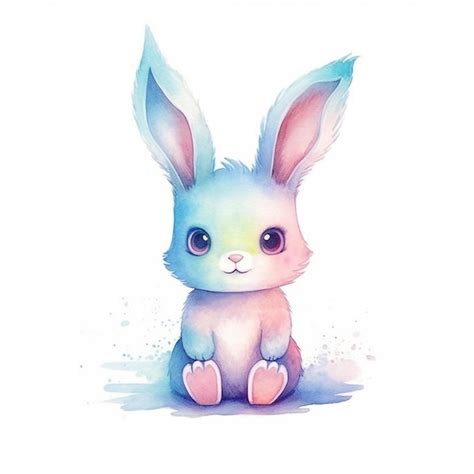 Premium Photo | Watercolor painting of a bunny rabbit.