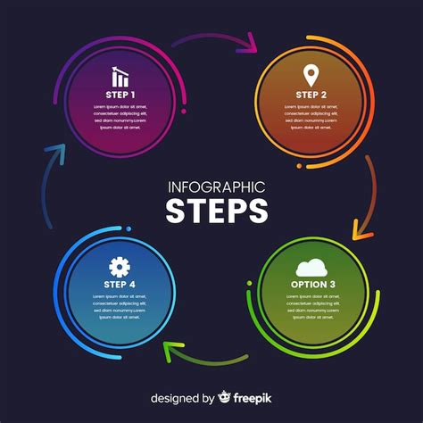 Modelo de etapas de infográfico Vetor Grátis