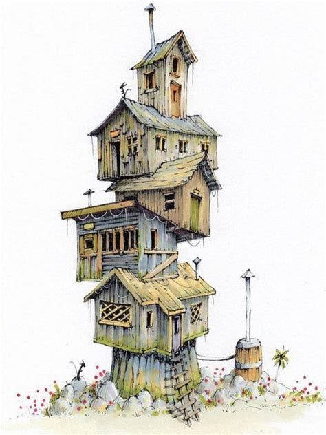 Building Drawing Building Art Fantasy House Fantasy Castle January