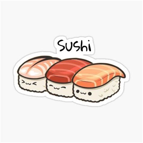 Sets Stickers Labels And Tags Kawaii Salmon Sushi Sticker Sushi Sticker