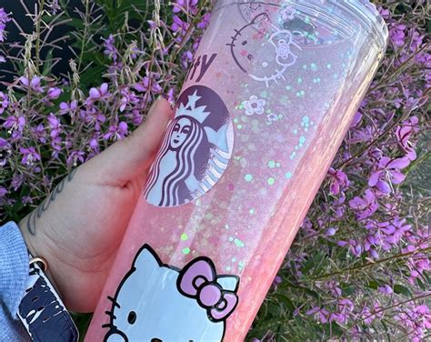 Hello Kitty Starbucks Snowglobe Tumbler Etsy