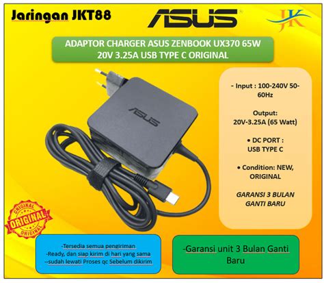 Jual Adaptor Charger Asus Zenbook Ux W V A Usb Type C