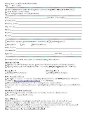 Fillable Online Law Hofstra Registration Form PDF Hofstra