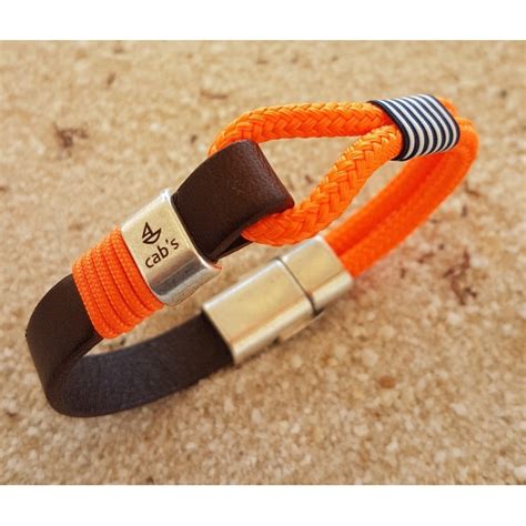 Pulsera Marina Beach Sail Pulsera Con Cabo N Utico Naranja Y Bandera