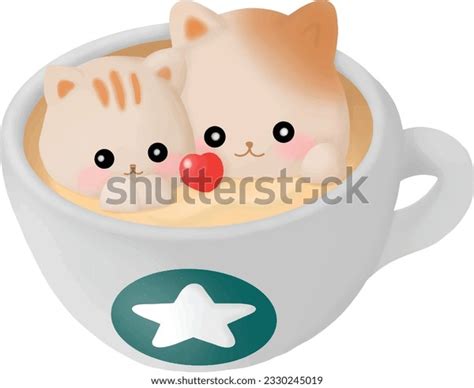 Latte Art 3d Milk Foam Top Stock Vector (Royalty Free) 2330245019 ...