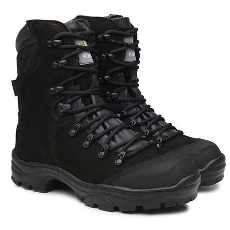 Bota Coturno 100 Couro Nobuk Tática Militar Exercito Bombeiro Preto