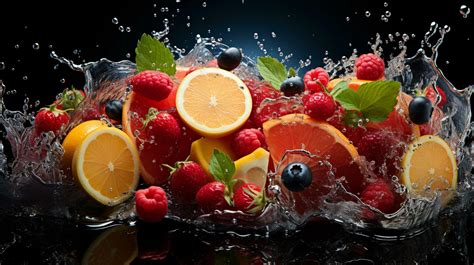 fruits with water on black background design 26727351 Stock Photo at ...