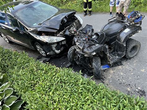 Mszalnica 17 latek jadący quadem trafił do szpitala po zderzeniu z