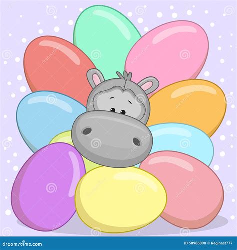 Hippo With Eggs Stock Vector Illustration Of Greeting 50986890