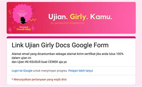 Link Ujian Girly Google Form Terbaru 2024 Tes Seberapa Feminim Kamu