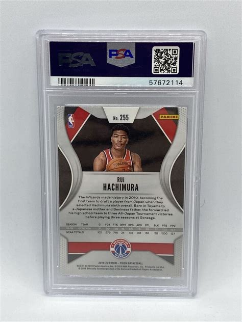 Panini Prizm Rui Hachimura Rc Rookie Card Psa Mint Ebay