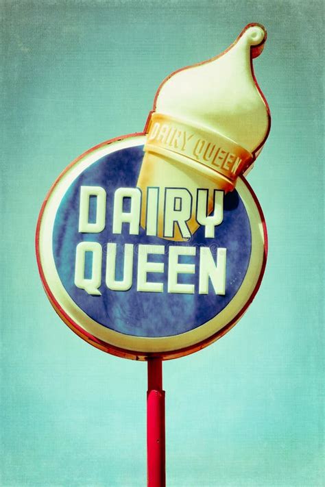 Dairy Queen neon sign editorial image. Image of vintage - 38877855