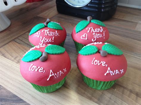 Personalised Thank You Teacher Apple Cupcakes Cupcake Designs Apple