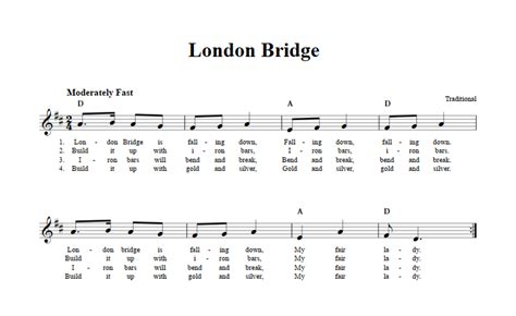 London Bridge: Chords, Lyrics, and Sheet Music for B-Flat Instruments