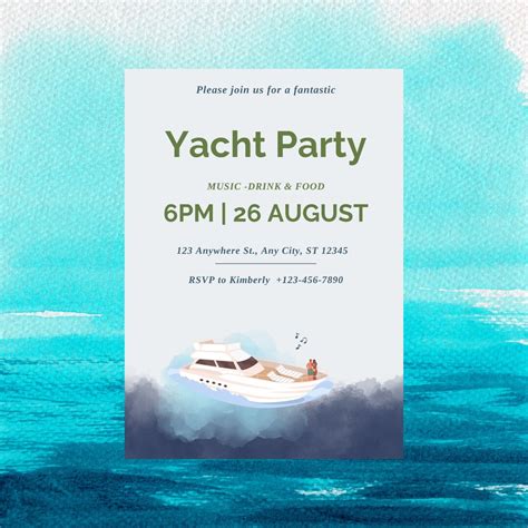 Yacht Invitation Yacht Party Invite Boat Party Invitation - Etsy