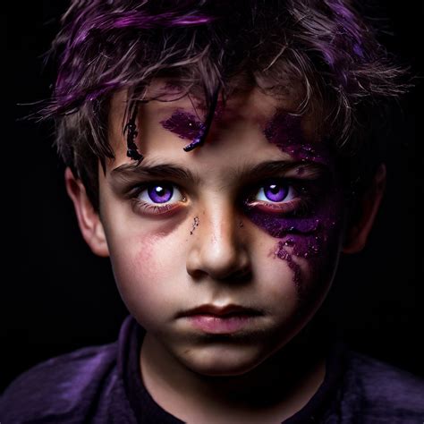 Boy With One Red Eye And One Purple Eye By Hitul Patel Playground