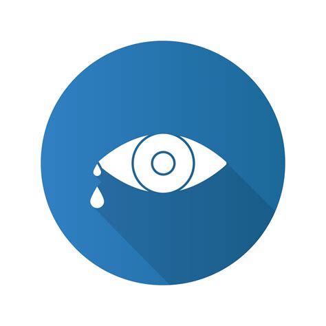 Crying Human Eye Flat Design Long Shadow Glyph Icon Eye With Drops