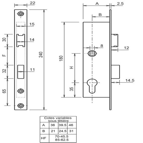 Serrure Point Coffre Entraxe Metalux F