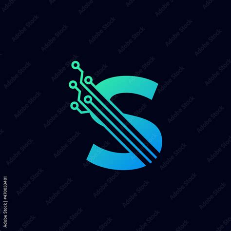 Tech Letter S Logo Futuristic Vector Logo Template With Green And Blue