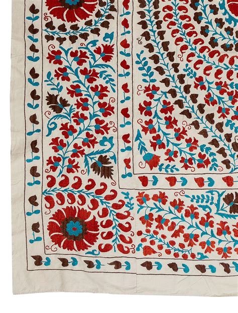 X Ft Silk Embroidery Wall Hanging Suzani Bedspread New Uzbek