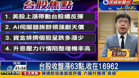 台股終場黑轉紅漲63點！專家揭「非電子股選項」 民視新聞網 Line Today