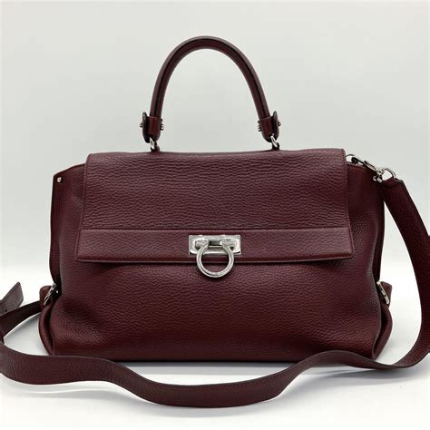 Salvatore Ferragamo Sophia 2way Bag Gancini Bordeaux Women S Authentic