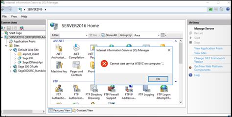 W3SVC Service Not Starting In Internet Information Service IIS Sage