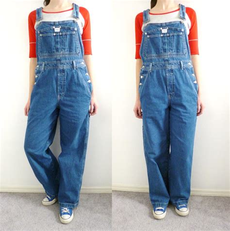 VTG 90s Calvin Klein CK Denim Bib Overalls Size M Grunge Etsy