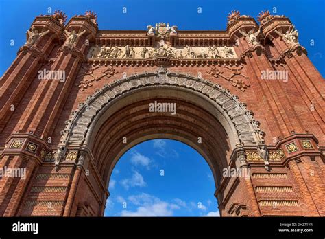 Arc De Triomf Low Angle Close Up View Of Arc De Triomf A Triumphal