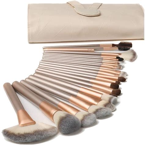 18pcs Set Pinceaux Maquillage Avec Sac De Rangement Professionnel Pour