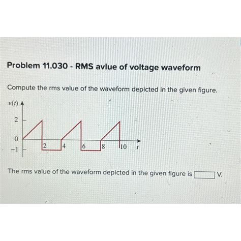 Solved Problem 11.030 - ﻿RMS avlue of voltage | Chegg.com