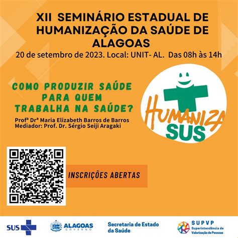 Alagoas Realizará O Xii Seminário Estadual De Humanização Da Saúde