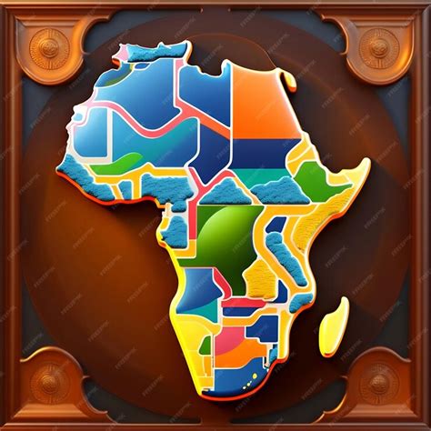 Premium Photo | A colorful map of africa with the word africa on it.