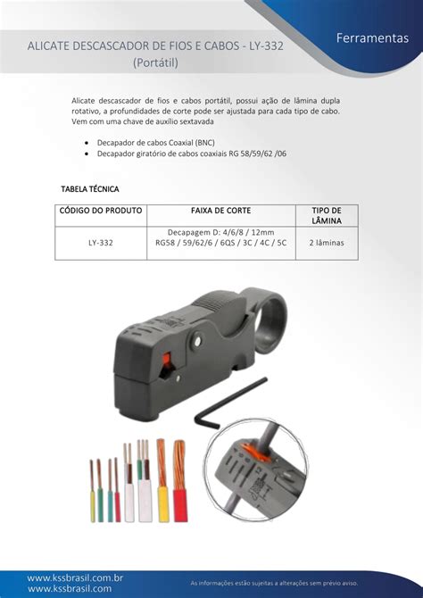 Alicate Descascador De Fios E Cabos Ly Port Til Kss Brasil