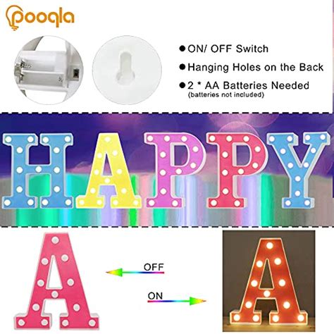 Pooqla Led Marquee Letter Lights Light Up Alphabet Marquee Letters