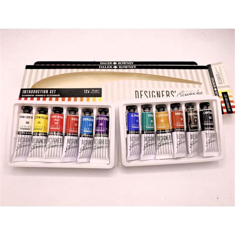 Daler Rowney Introduction Gouache Designers Professional Set 12 X 15ml