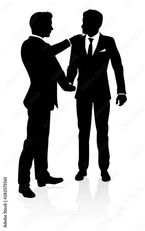 Business People Silhouette Shaking Hands