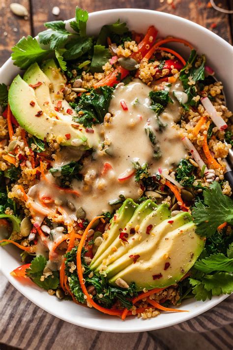 Warm Kale And Quinoa Salad Is The Best Way To Eat Your Veggies This Vegan Salad Has Lightly